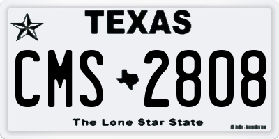 TX license plate CMS2808