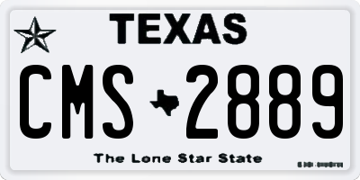 TX license plate CMS2889