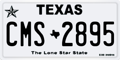 TX license plate CMS2895