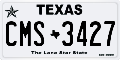 TX license plate CMS3427
