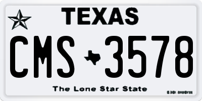 TX license plate CMS3578