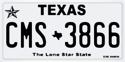 TX license plate CMS3866