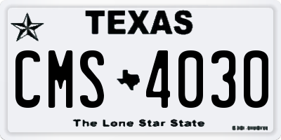 TX license plate CMS4030
