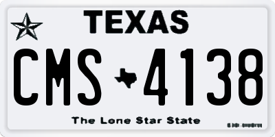 TX license plate CMS4138