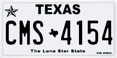 TX license plate CMS4154