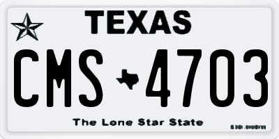 TX license plate CMS4703