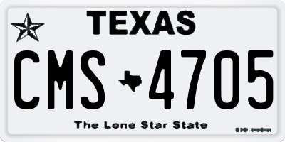 TX license plate CMS4705