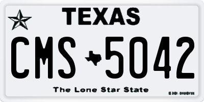 TX license plate CMS5042