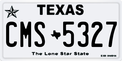 TX license plate CMS5327