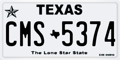 TX license plate CMS5374
