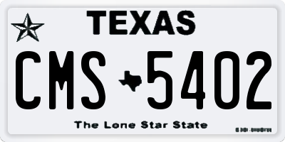 TX license plate CMS5402