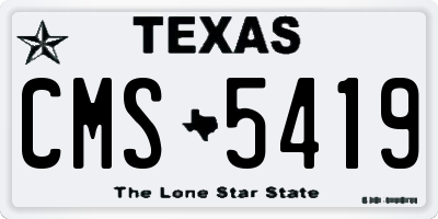 TX license plate CMS5419