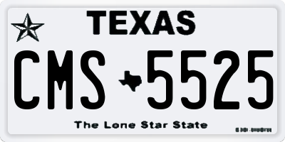 TX license plate CMS5525