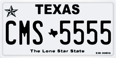 TX license plate CMS5555