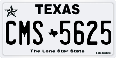 TX license plate CMS5625