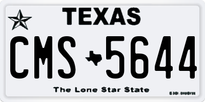TX license plate CMS5644