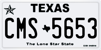 TX license plate CMS5653