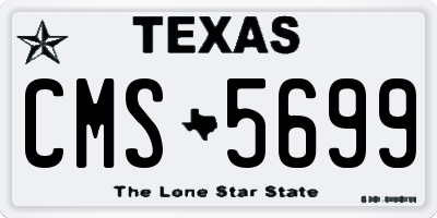 TX license plate CMS5699