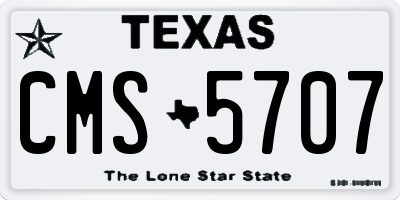 TX license plate CMS5707