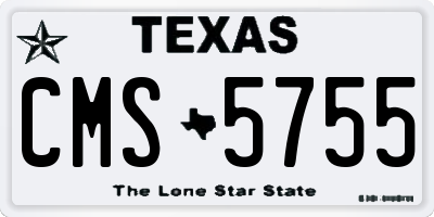 TX license plate CMS5755