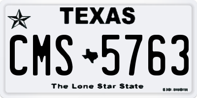 TX license plate CMS5763