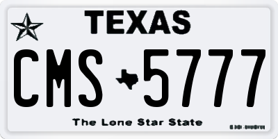 TX license plate CMS5777