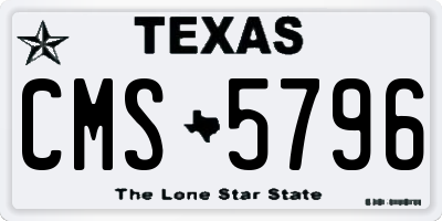 TX license plate CMS5796