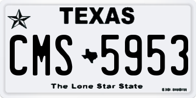 TX license plate CMS5953