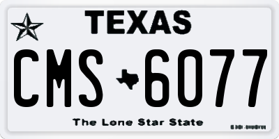 TX license plate CMS6077