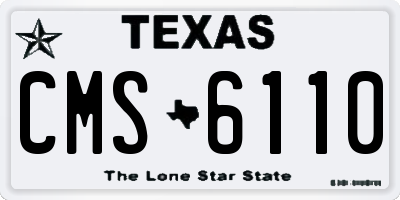 TX license plate CMS6110