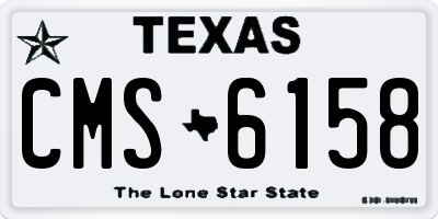 TX license plate CMS6158
