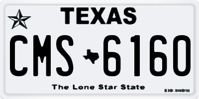 TX license plate CMS6160