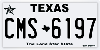 TX license plate CMS6197