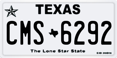 TX license plate CMS6292