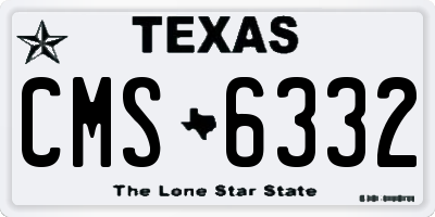 TX license plate CMS6332