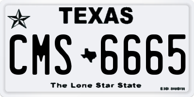 TX license plate CMS6665