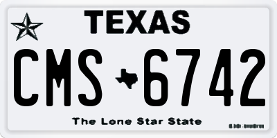 TX license plate CMS6742