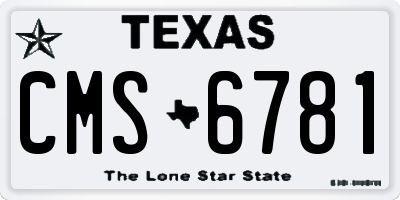 TX license plate CMS6781