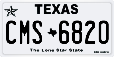 TX license plate CMS6820