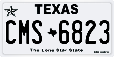 TX license plate CMS6823