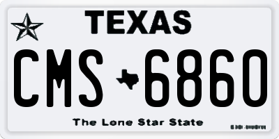 TX license plate CMS6860