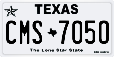 TX license plate CMS7050