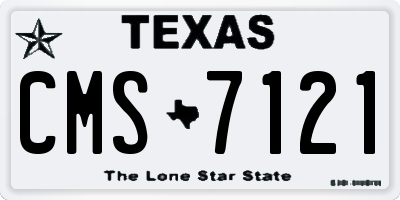TX license plate CMS7121
