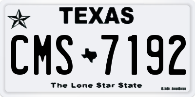 TX license plate CMS7192