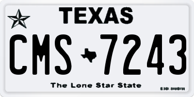 TX license plate CMS7243