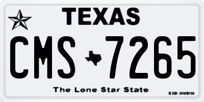 TX license plate CMS7265