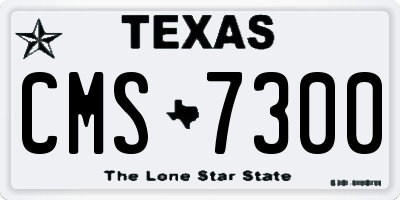 TX license plate CMS7300