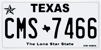 TX license plate CMS7466