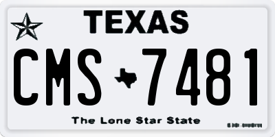 TX license plate CMS7481