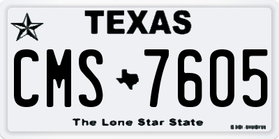 TX license plate CMS7605